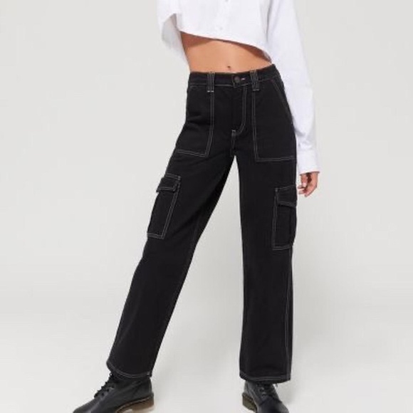 Divided Denim - H&M Divided Black Pants with White Accents similar to the ones Urban Outfitters